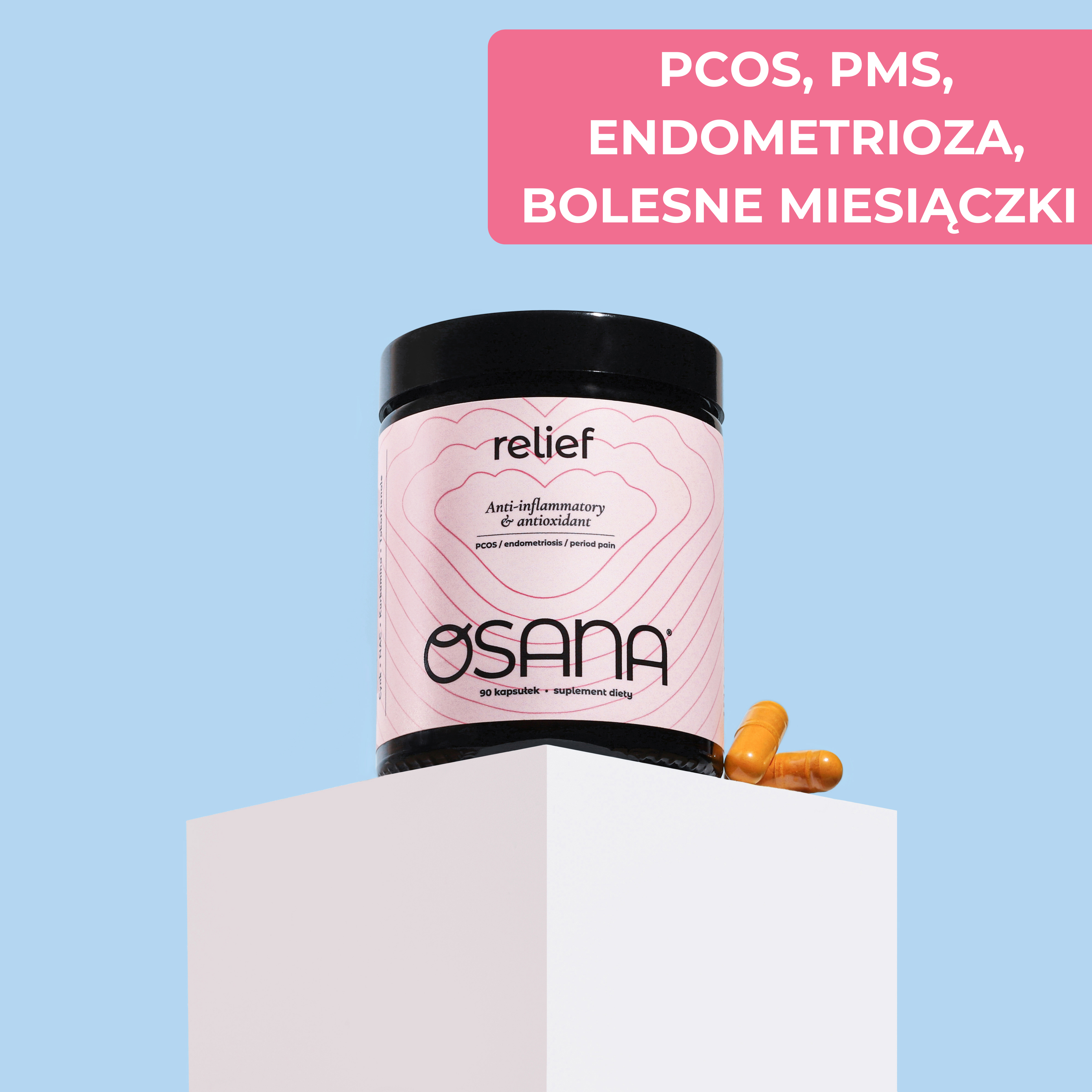 Osana Relief Anti-inflammatory & antioxidant (NAC + Kurkumina + Piperyna + Cynk + Wit. z grupy E)