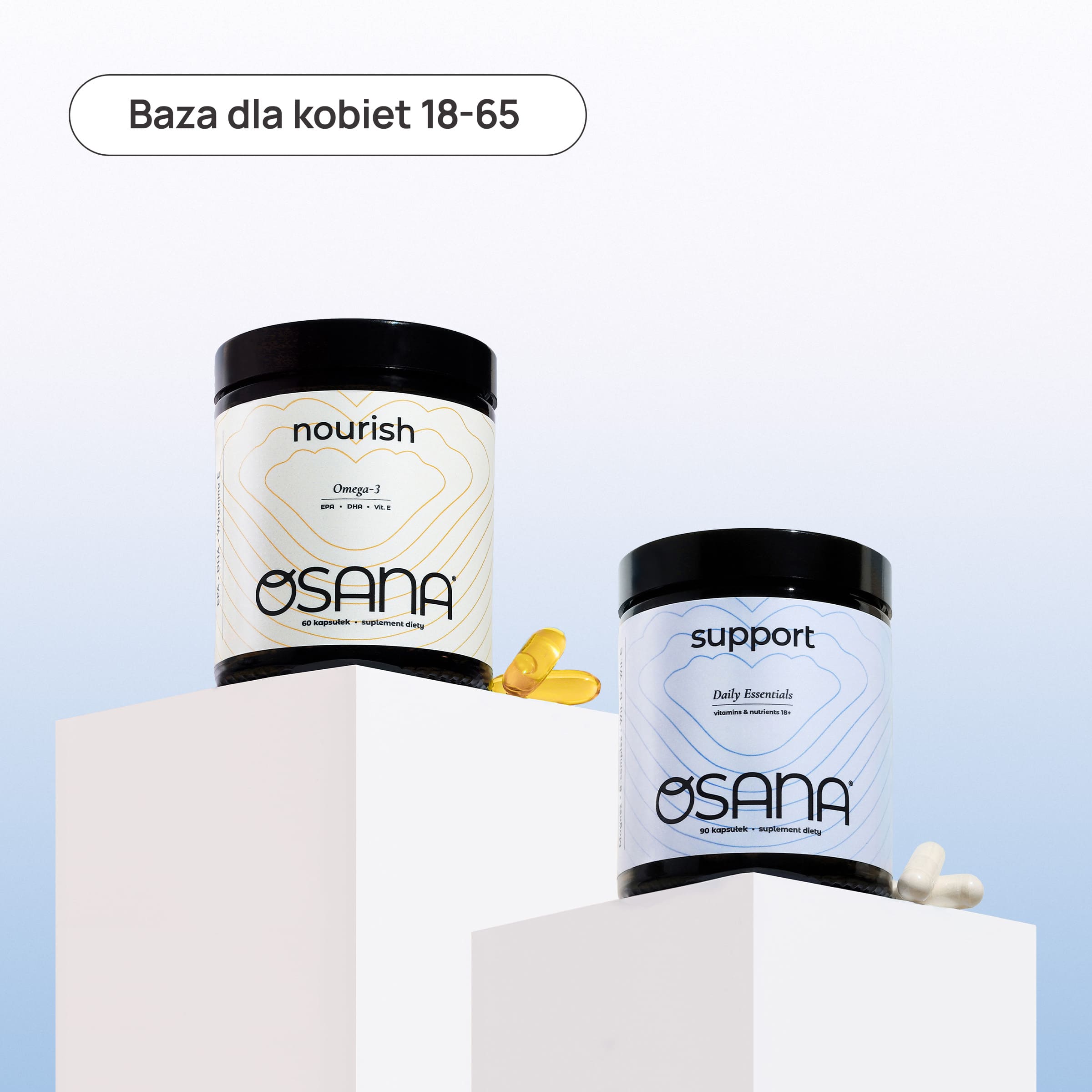 Osana Hormonal Essentials - słoiki Nourish i Support, baza dla kobiet 18-65
