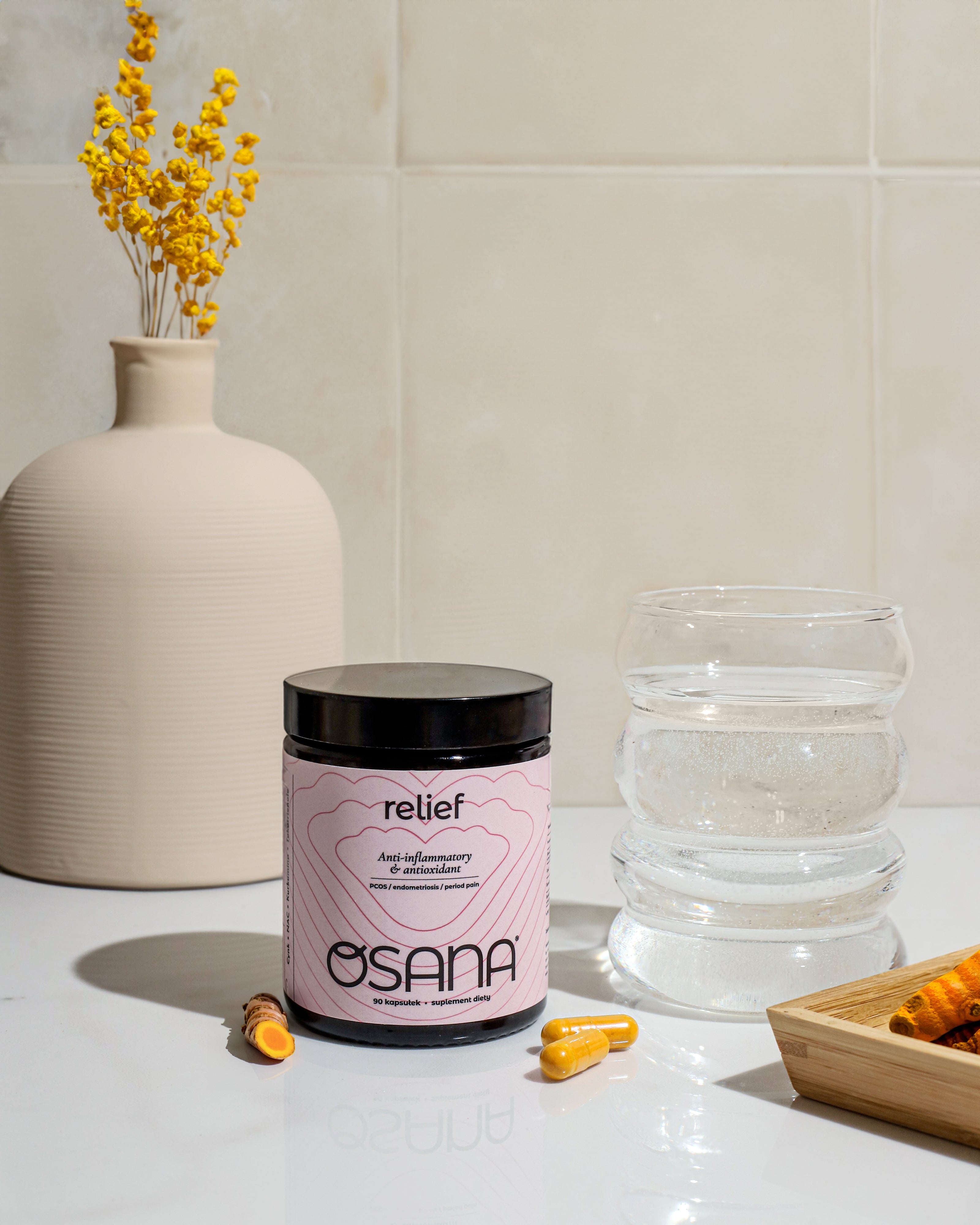 Osana Relief Anti-inflammatory & antioxidant (NAC + Kurkumina + Piperyna + Cynk + Wit. z grupy E)